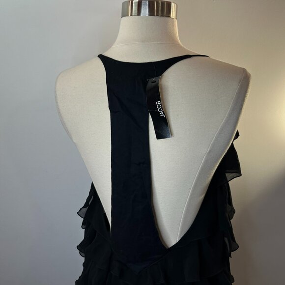 JACOB Women's Black Ruffle Spaghetti Strap Top - Size Large - NWT $59 - Picture 4 of 5